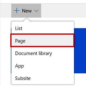 Create Page Option