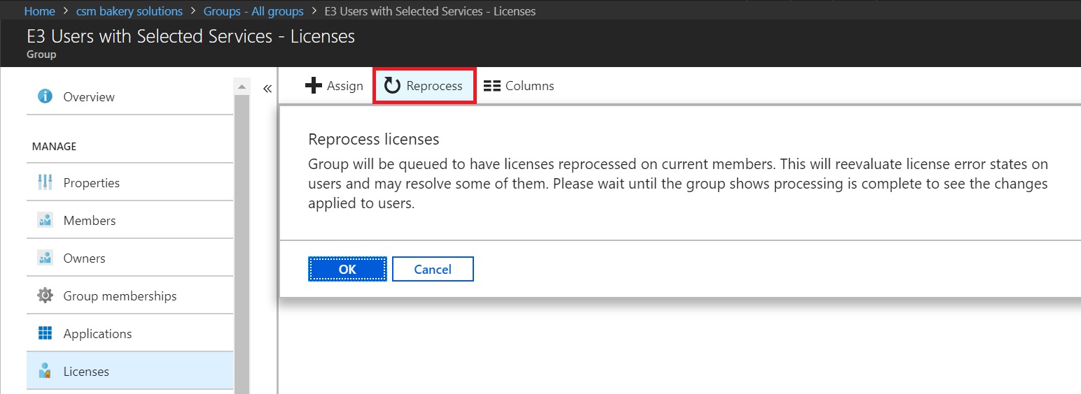 Office 365 License Reprocess
