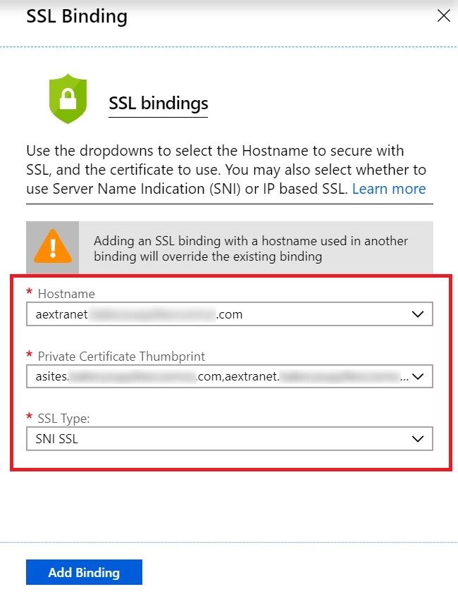Add SSL Binding