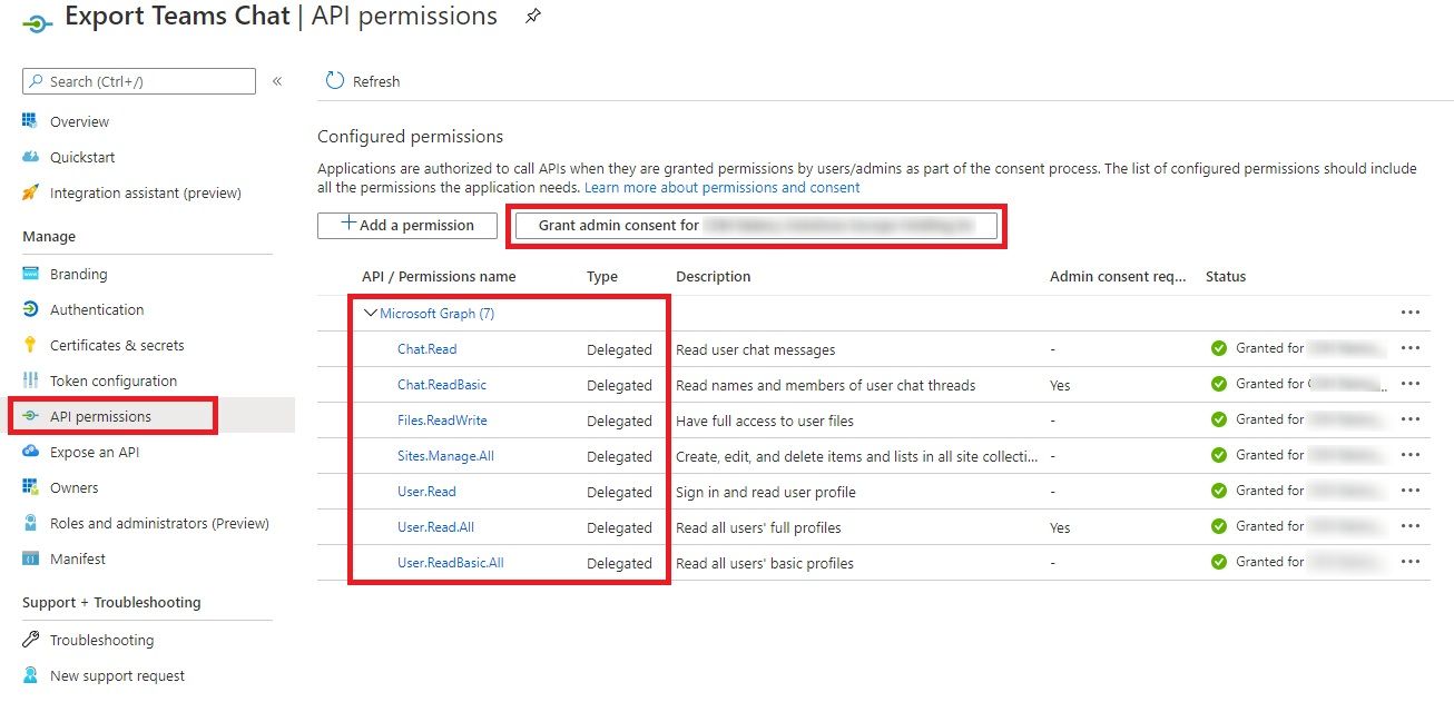 microsoft teams export chat messages